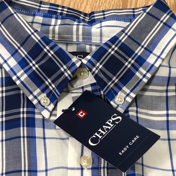 Men’s NWT Chaps Long Sleeve Plaid Twill Shirt - Picture 5 of 8